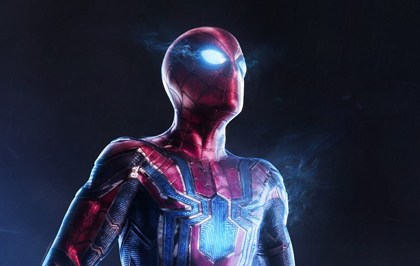 Spider-man, iron suit, art, movie HD wallpaper