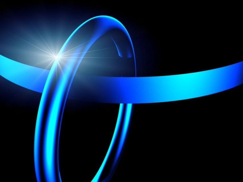 Blue Ring , abstract, 3d HD wallpaper