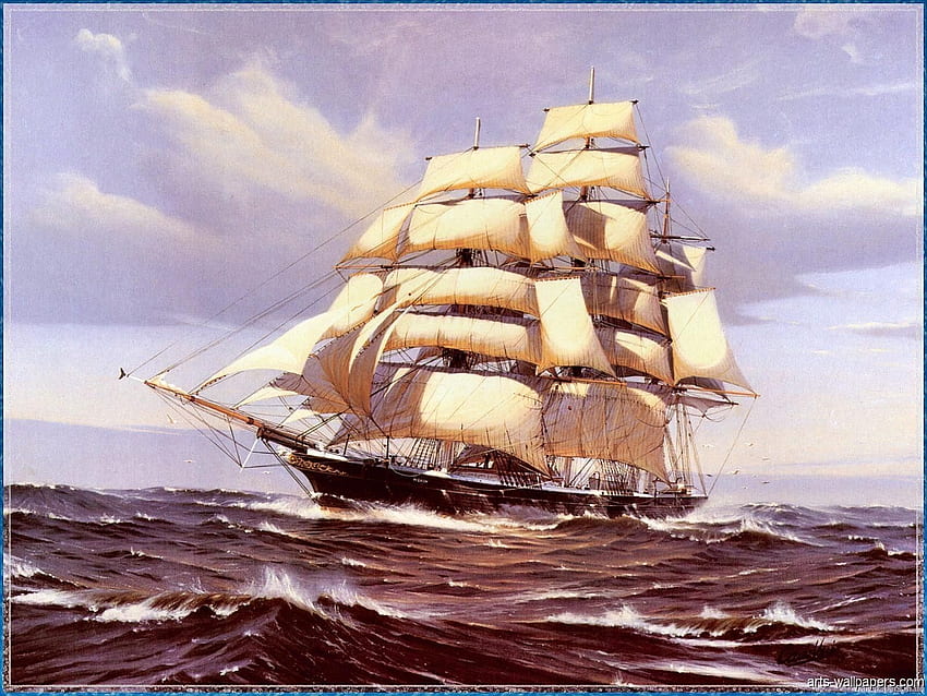 Sailing Ship paintings, Antique Ship HD wallpaper