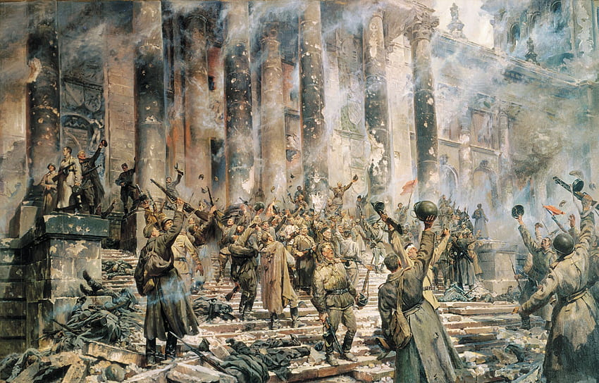 第二次世界大戦、ベルリン、赤軍、国会議事堂、およびモバイルの背景 高画質の壁紙