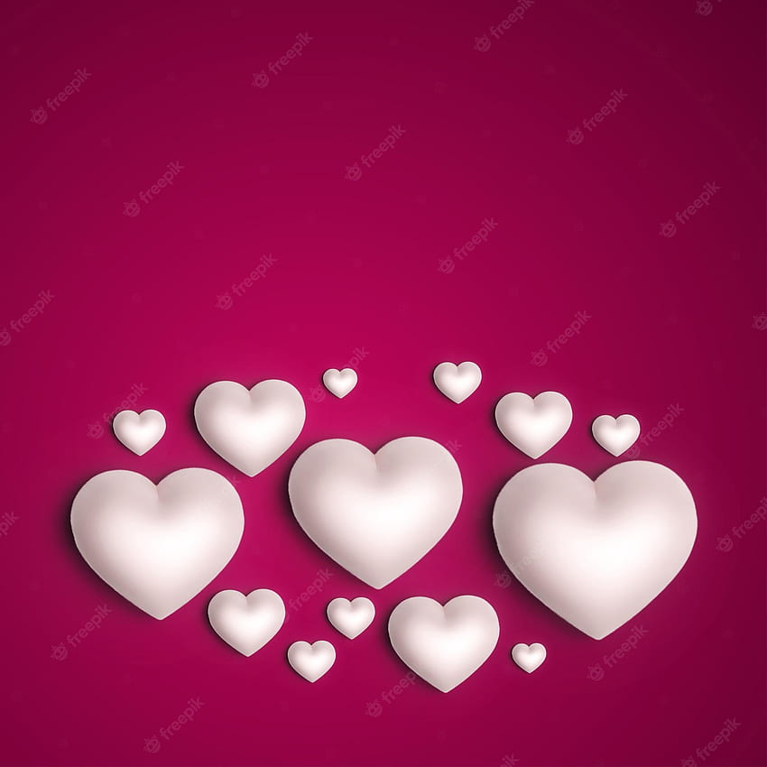Vetor Premium. Feliz dia dos namorados fundo de corações cinza rosa vetor de banner de design de mídia social Papel de parede de celular HD
