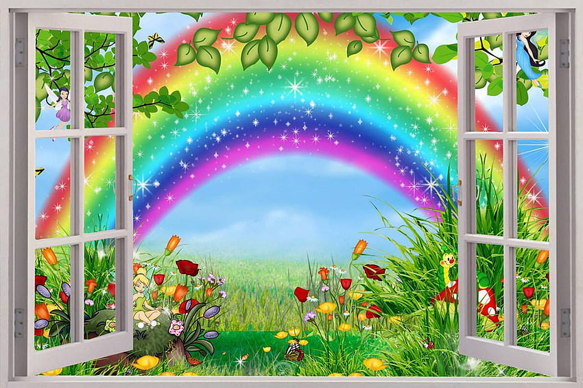 Fairy Garden 3D Window Decal WALL STICKER Home Decor Art [] untuk , Ponsel & Tablet Anda. Jelajahi Taman Peri. Peri Ungu , Taman Peri Wallpaper HD