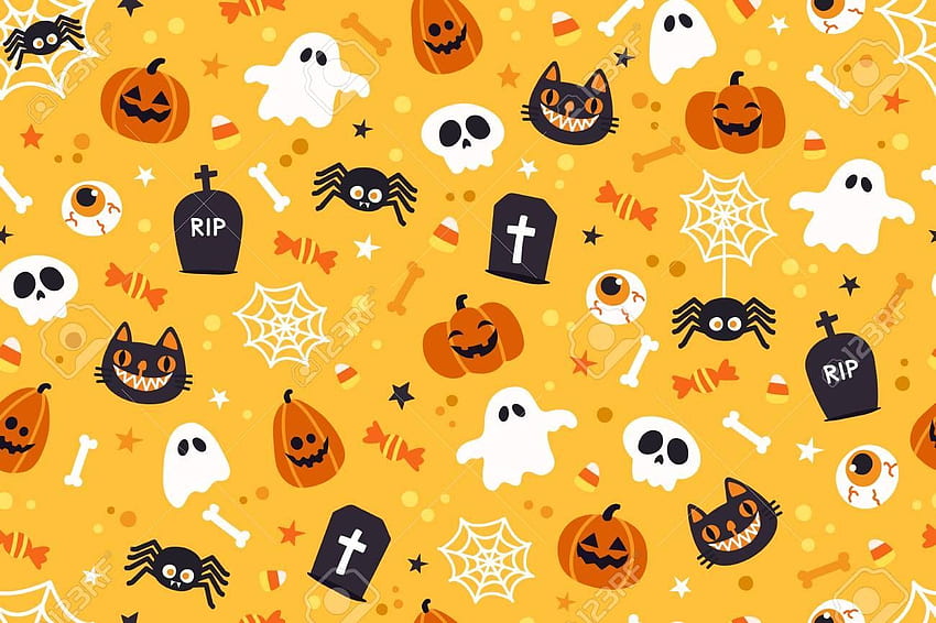 Netter Halloween-Hintergrund, Kawaii Halloween HD-Hintergrundbild