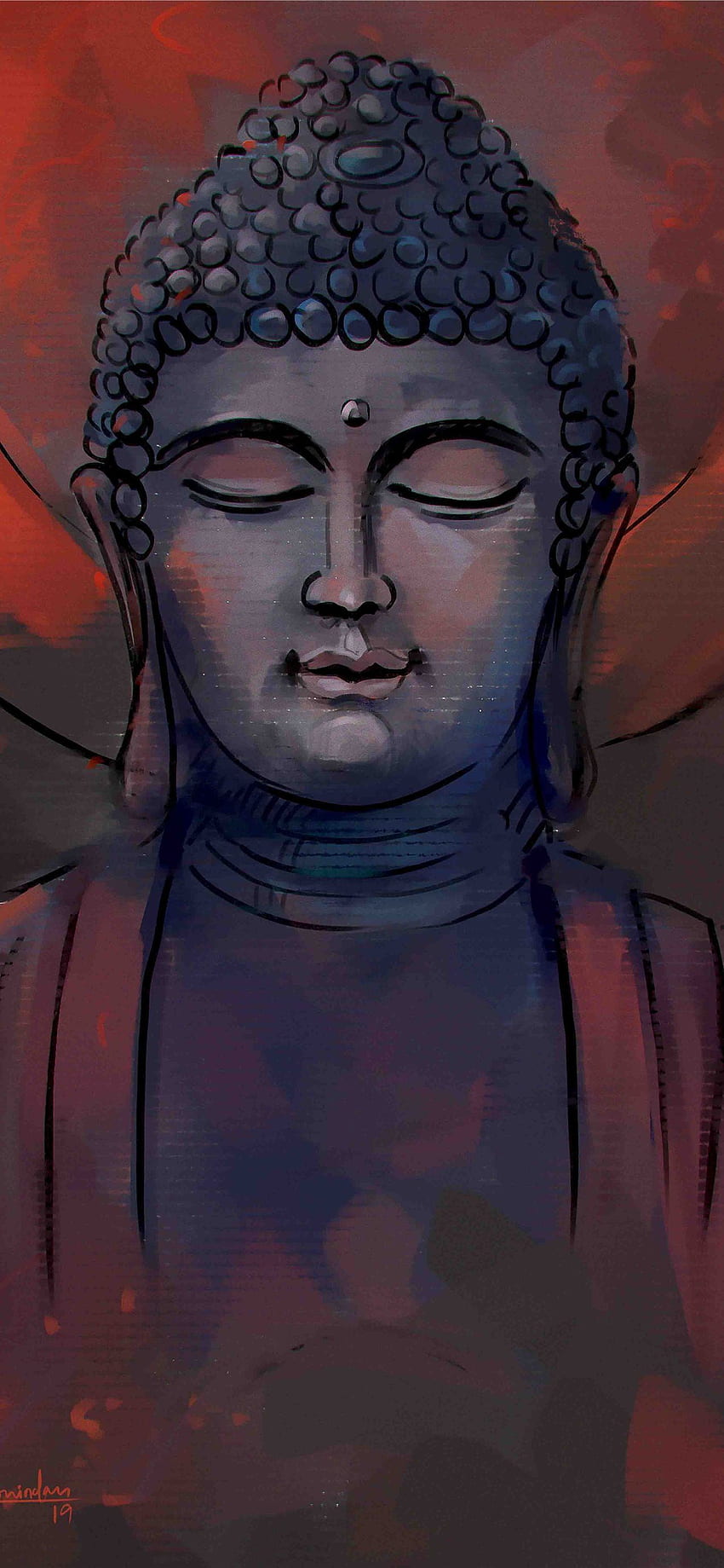 Bouddhisme iPhone, Budha Peinture Fond d'écran de téléphone HD