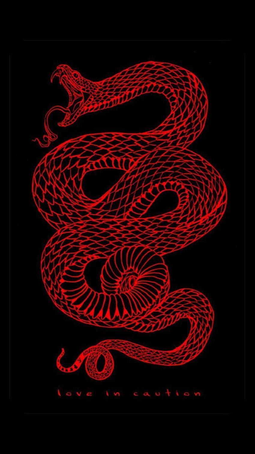 Червено и черно • Змия HD тапет за телефон