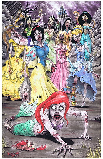 creepy disney princess drawings