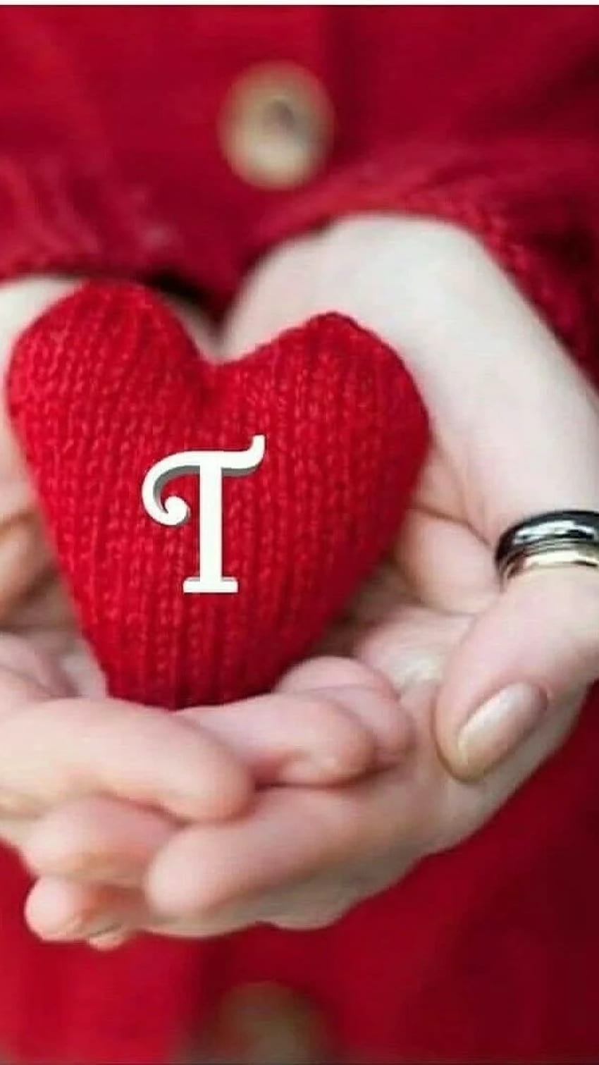 Letra T, Amor, Coração Vermelho Papel de parede de celular HD