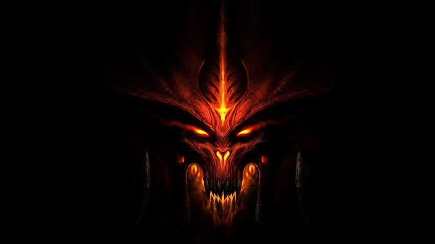 Hermosa calavera de fuego - Diablo 3 - -, Calavera en llamas fondo de pantalla