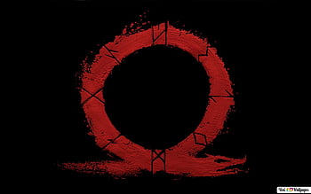 Round red and black logo god of War - God of War HD wallpaper