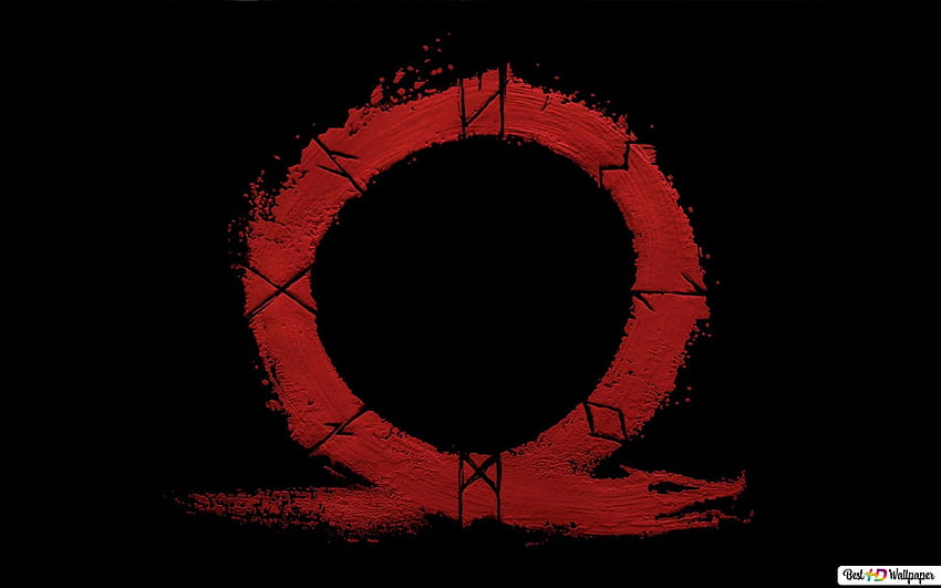 Logotipo redondo vermelho e preto god of War - God of War papel de parede HD