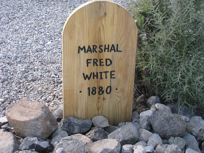 Надгробен камък на Фред Уайт от гробището Бухил, надгробен камък, Бухил, Аризона, Аризона HD тапет