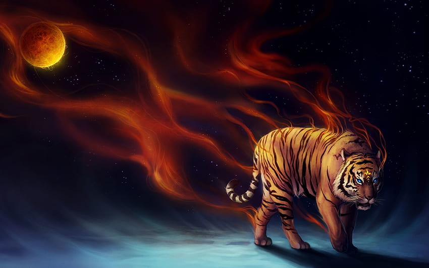 Cool Tiger, Red Tiger HD wallpaper