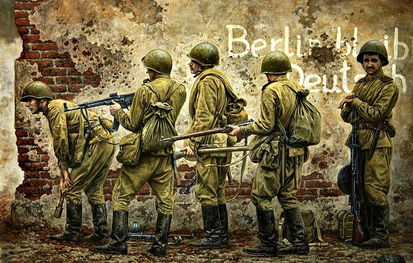 Soldados, A Grande Guerra Patriótica, Mosin Rifle, A Segunda Guerra Mundial, O Exército Vermelho, Soviético, DP 27, StG 44 For , Seção ситуации papel de parede HD