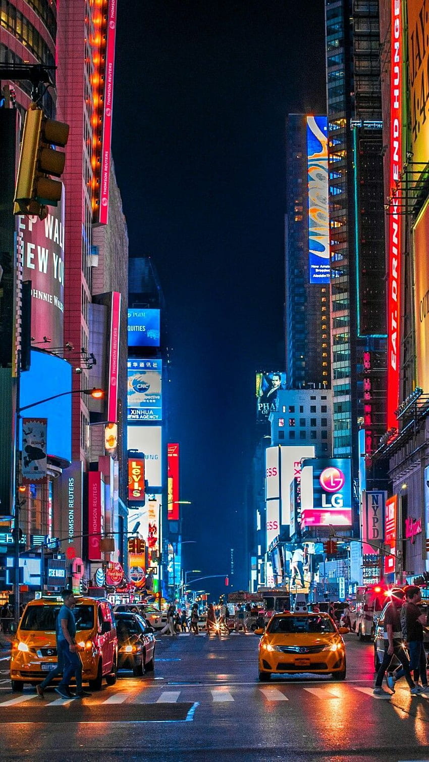 Rues de la ville. New york , Ville , Voyage, New York Neon Fond d'écran de téléphone HD
