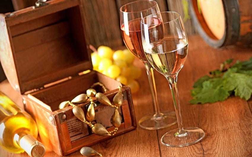 Gläser für zwei, Liebe vier Jahreszeiten, Grafik, Trauben, Gläser, schönes Stillleben, Flasche, Wein HD-Hintergrundbild