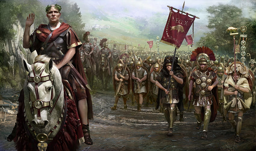 Roma Romawi Julius Caesar Tentara Italia Kekaisaran Romawi Bendera Kuda - Resolusi:, Mitologi Romawi Wallpaper HD