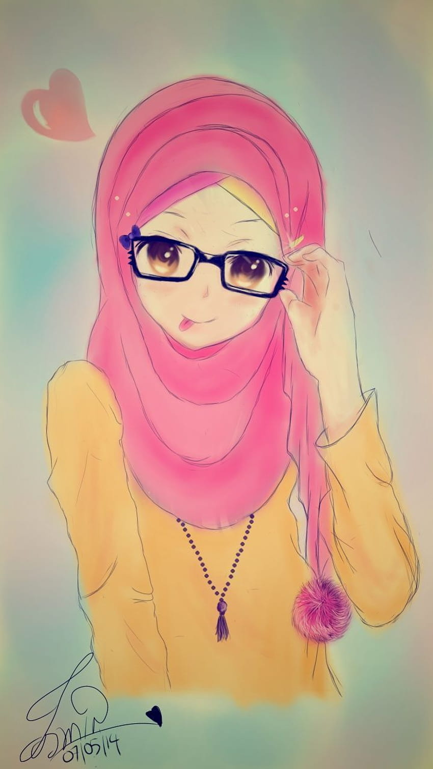 cute girl cartoon images with hijab