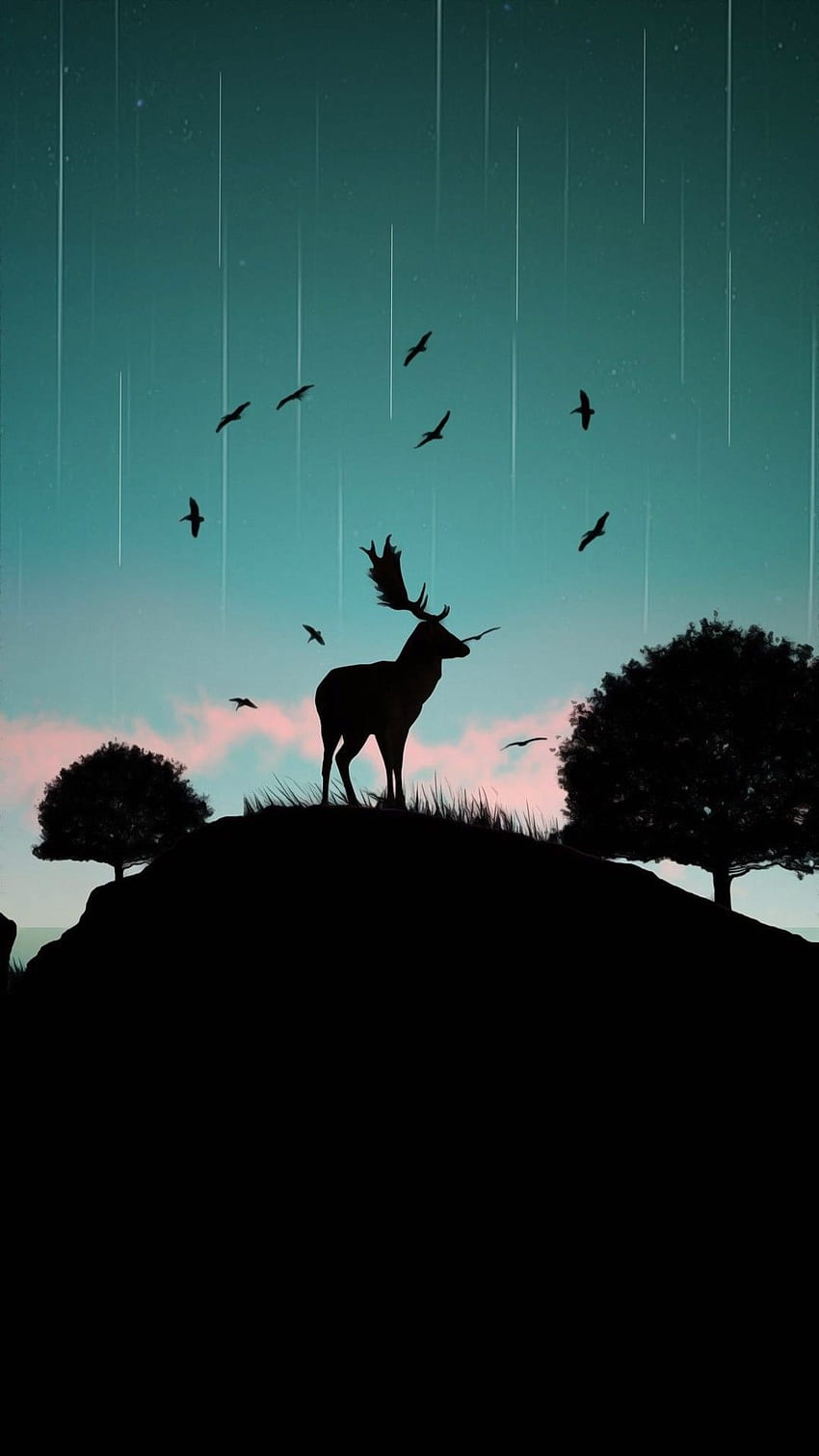 Deer 1080×1920. Background, Black Deer HD phone wallpaper