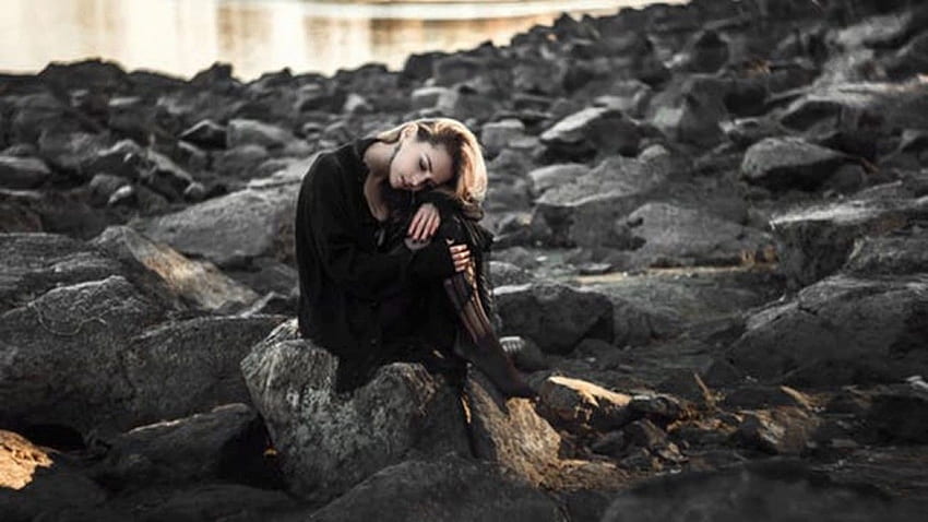 Gadis sedih: gadis sedih dengan , Gadis sedih duduk sendirian, Kutipan Gadis Sedih Wallpaper HD