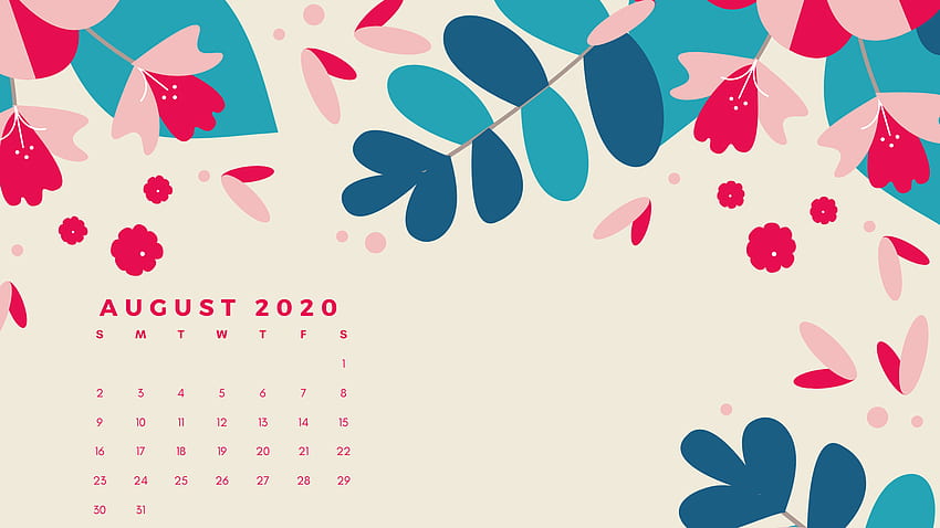August 2020 Calendar HD wallpaper