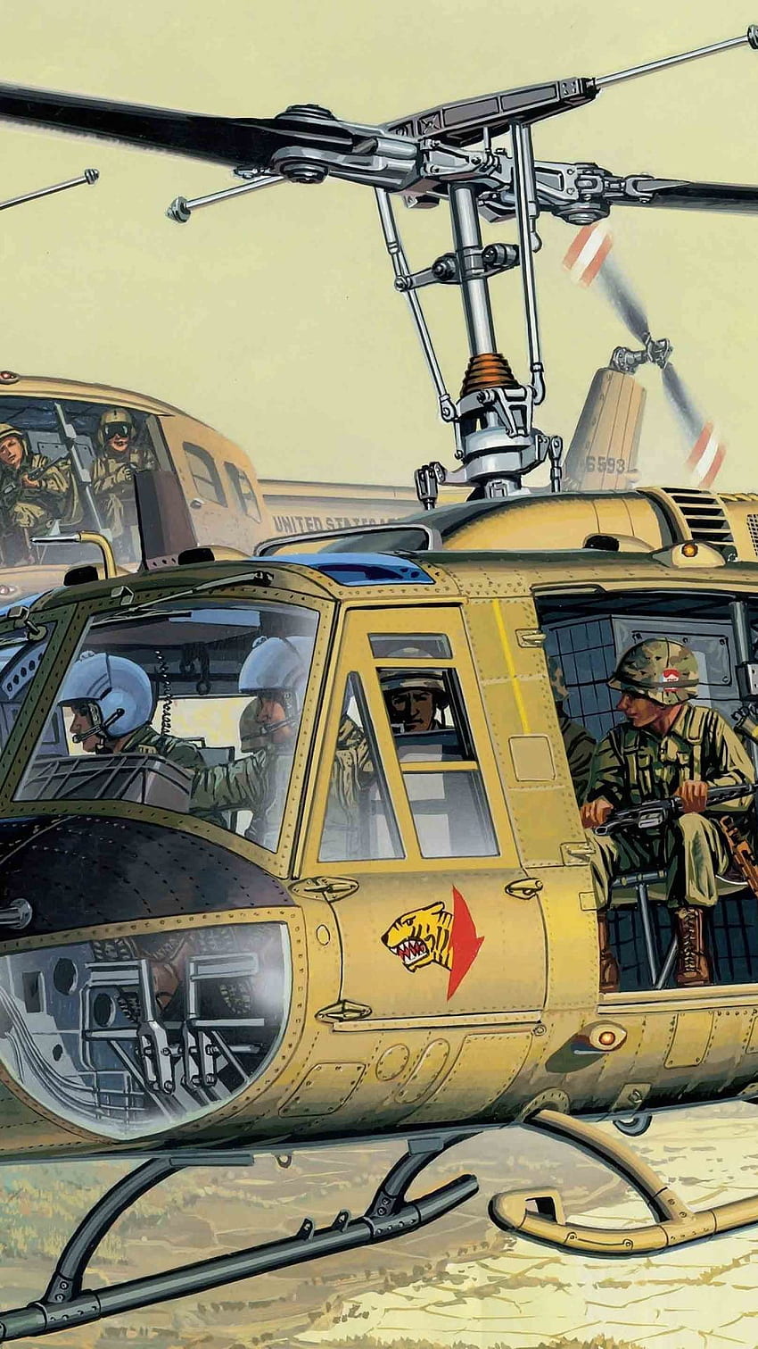 Vietnamkrieg, Vietnam, Kampfhubschrauber, Hubschrauber - Dra HD-Handy-Hintergrundbild