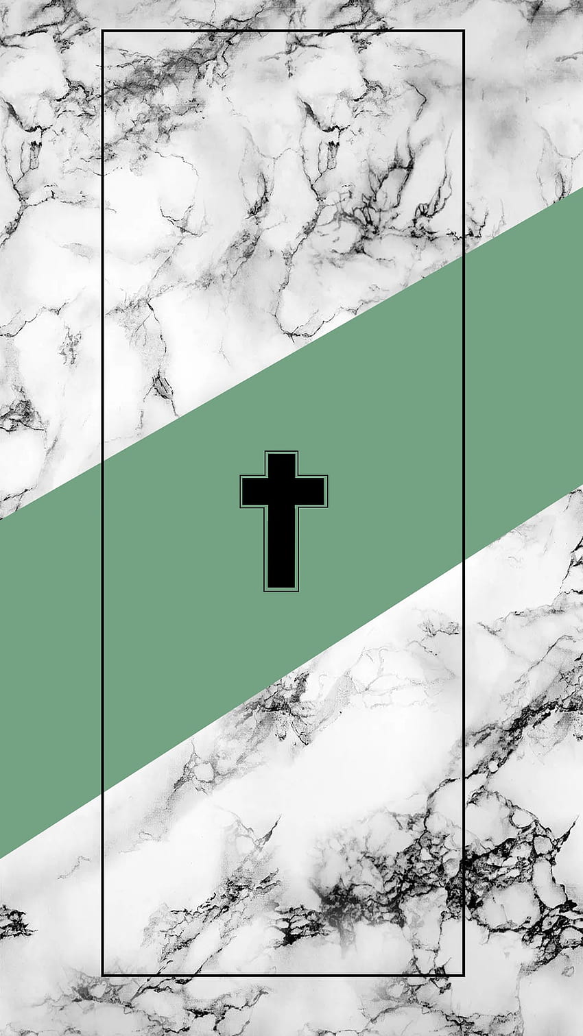 緑の審美的な十字架, クリスチャン, 神 HD電話の壁紙