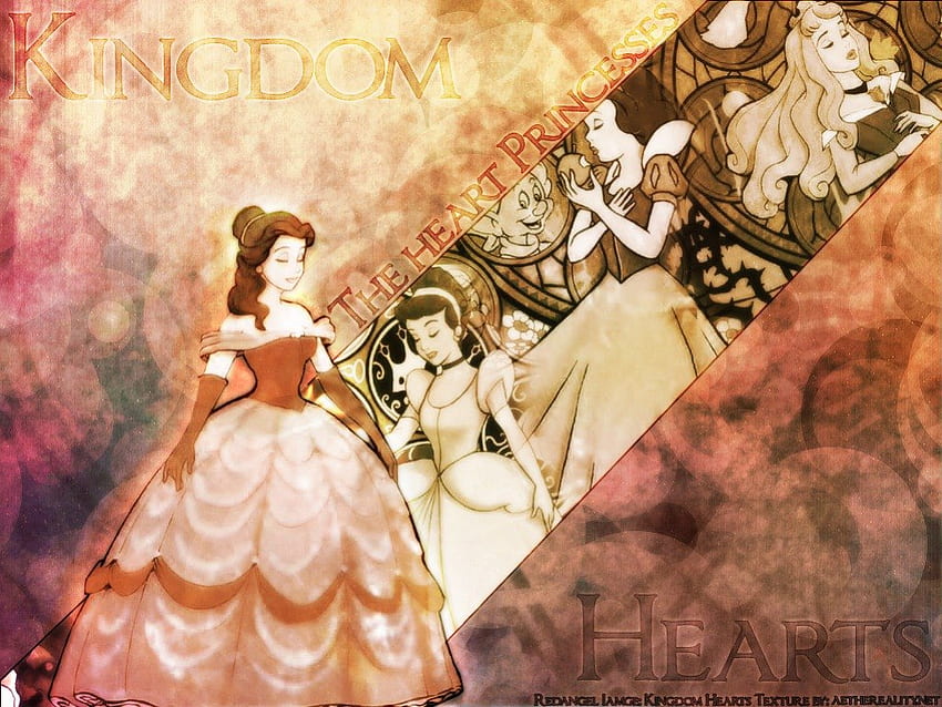 ~The Heart Princesses~, belle, cinderella, princesses, disney, square enix, snow white, video game, briar rose, kingdom hearts HD wallpaper