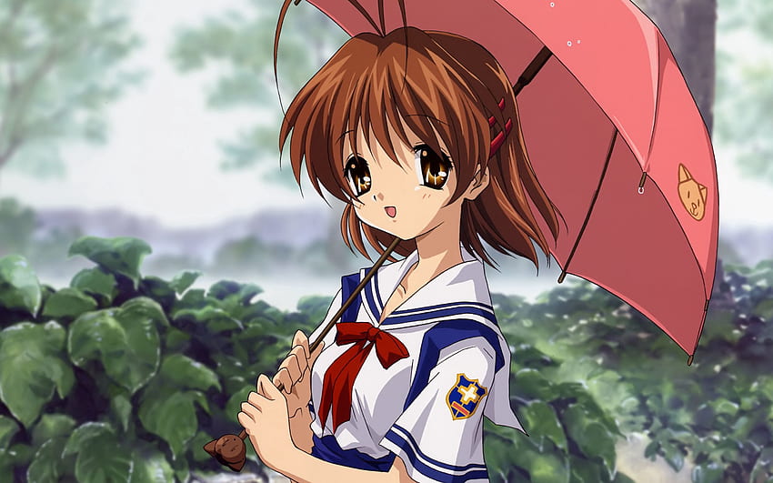 Anime, Lluvia, Niña, Paraguas, Hermosa fondo de pantalla