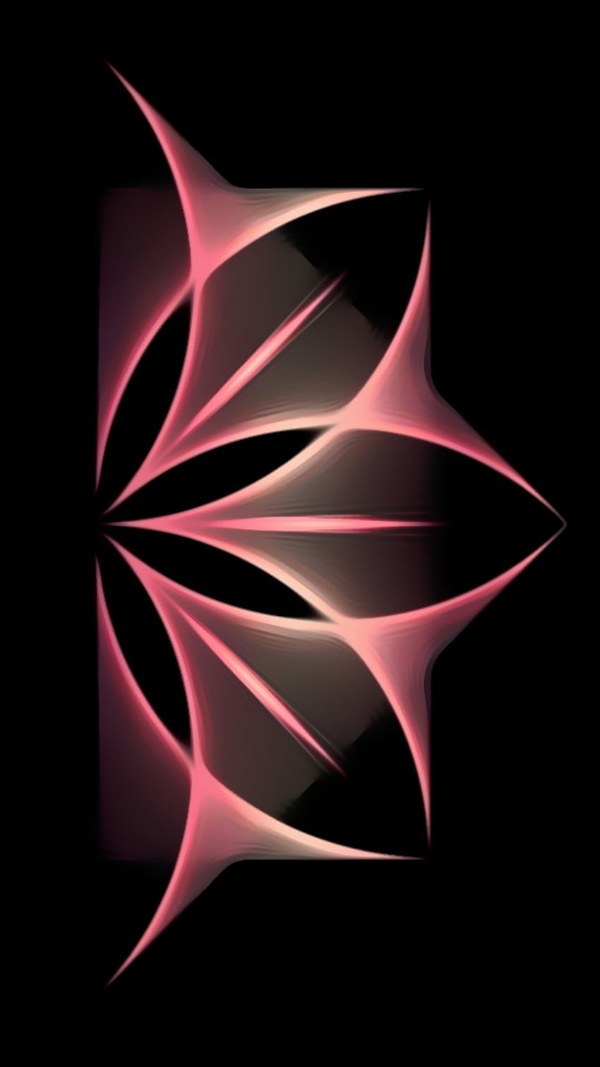 beautiful abstract new, symbol, amoled, art, pink, neon, shapes, black, pattern, smooth, soft HD phone wallpaper