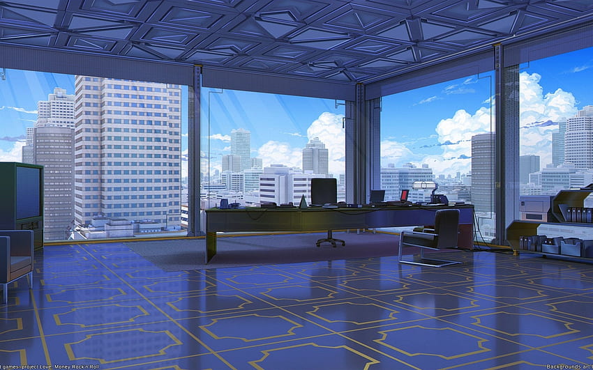 Anime Office, Building, Cityscape, Scenic para MacBook Pro 13 polegadas papel de parede HD