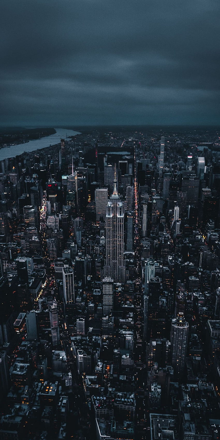 New york, dark, night, city, aerial view, . City , New york iphone , New york HD phone wallpaper