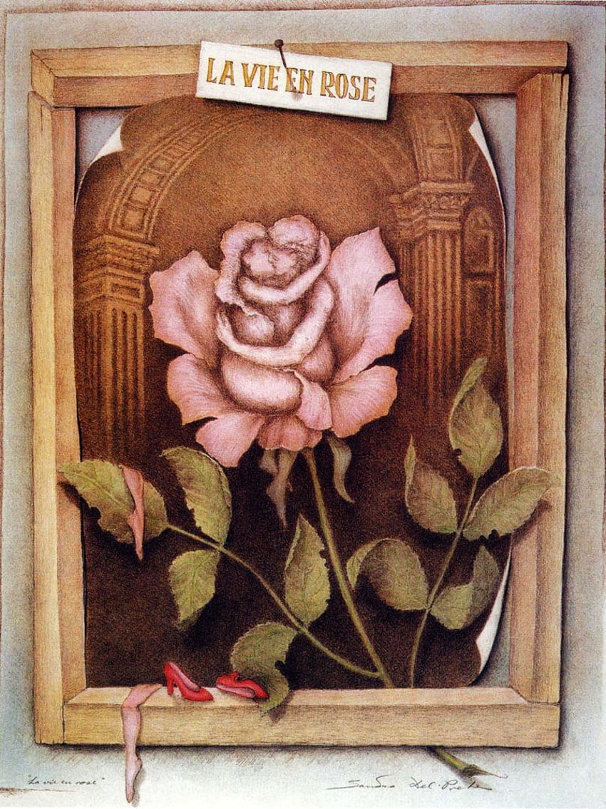 La Vie En Rose - A optical illusion sandro del prete art HD phone wallpaper