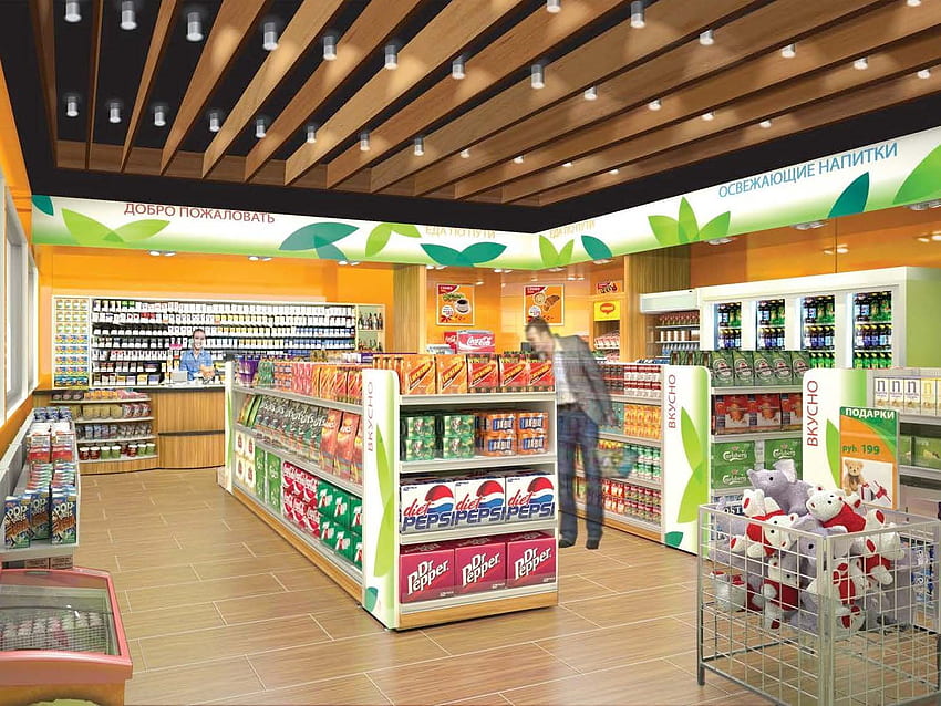 Alliance C Store Interior, entworfen von Minale Tattersfield, Grocery HD-Hintergrundbild