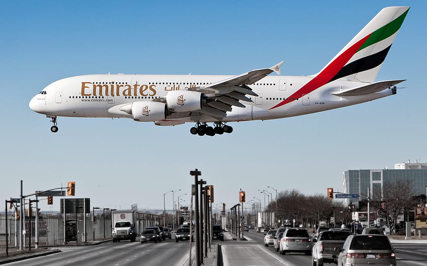 Airbus A380-800 Самолет Airliners Emirates Airlines ... HD тапет
