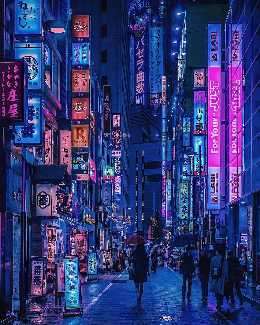 Cyberpunk i futurystyczne krajy miejskie, Cyberpunk Japonia Tapeta na telefon HD