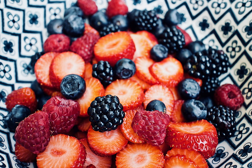 Lebensmittel, Erdbeere, Blaubeere, Himbeere, Heidelbeeren, Beeren, Brombeere HD-Hintergrundbild