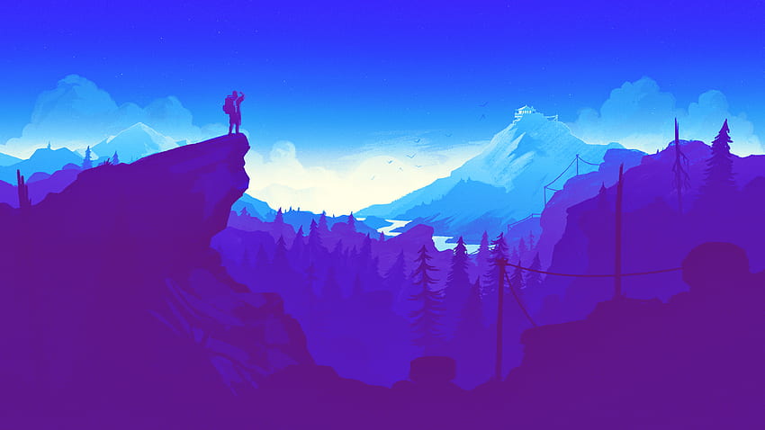 Firewatch Azul, Púrpura Firewatch fondo de pantalla