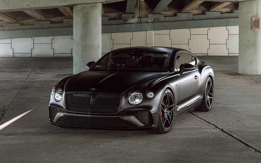 Bentley Continental GT, exterior, front view, matte black coupe, tuning Continental GT, matte black Continental GT, luxury cars, British cars, Bentley for with resolution . High Quality HD wallpaper