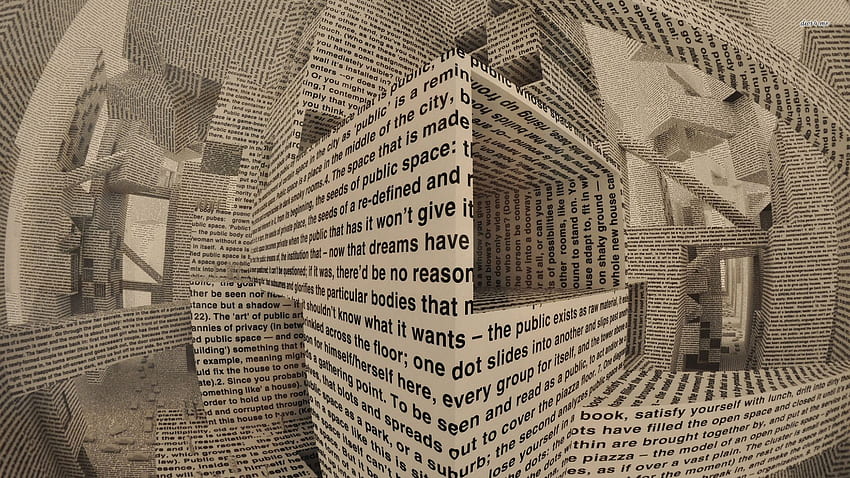 Labirinto das páginas do livro - Arte Digital papel de parede HD