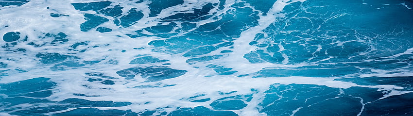 มหาสมุทร น้ำ โฟม ระลอก ฟ้า - หญิงสาว 3840X1080 น้ำ วอลล์เปเปอร์ HD