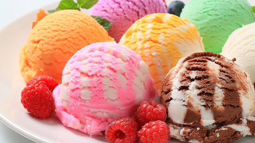 Delicious fruit ice cream in a hot summer day -, Cute Ice Cream HD wallpaper