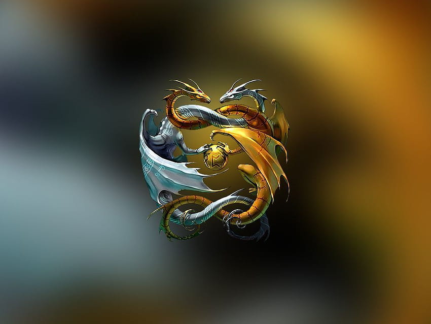 Yin Yang Dragon, Cool Dragon Yin Yang HD wallpaper
