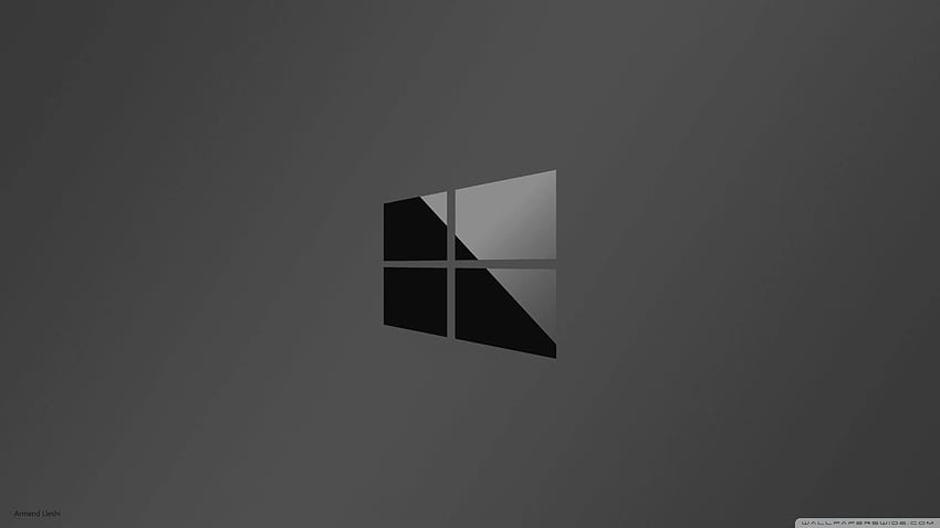 โลโก้ Windows 10 สีดำเมทัลลิค ❤ วอลล์เปเปอร์ HD