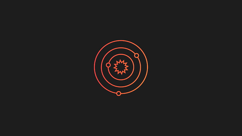 Minimalista naranja oscuro, círculo minimalista fondo de pantalla