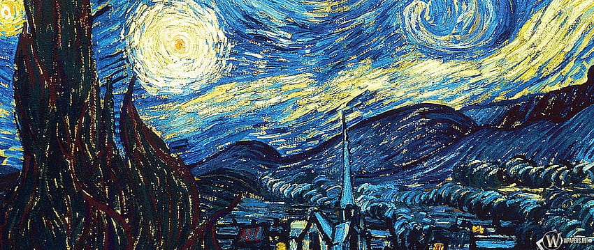 vincent van gogh, la nuit étoilée, huile, toile à double fond large, Peintures de Van Gogh Fond d'écran HD