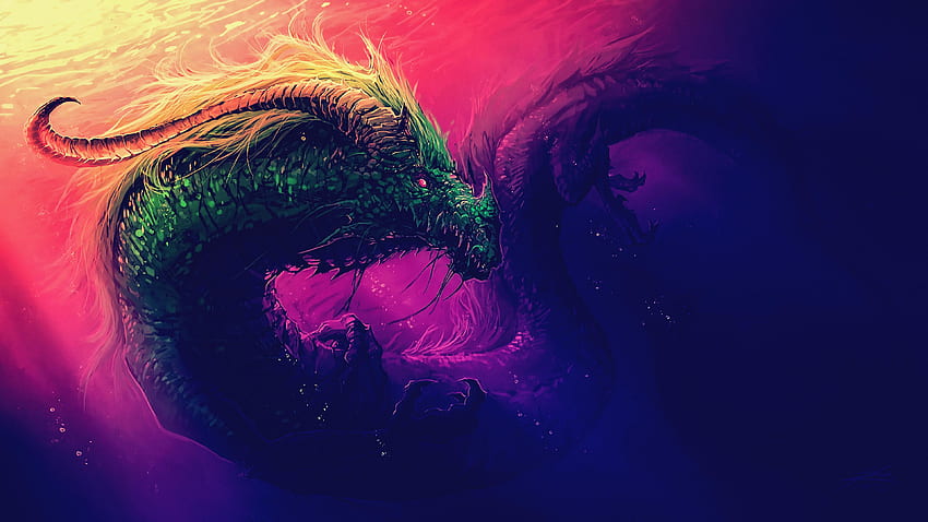 Nifty looking sea dragon :, Cool Purple Dragon HD wallpaper