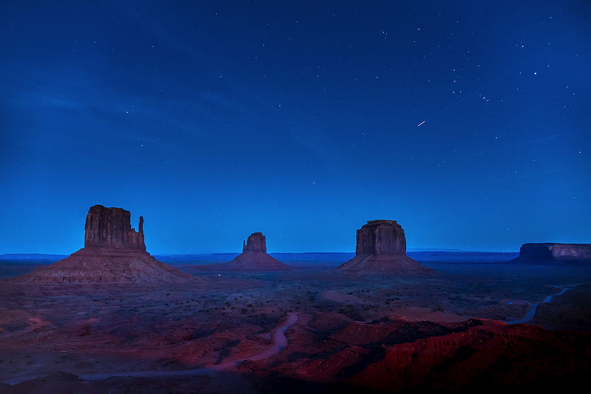Landscape, monument valley, usa, night HD wallpaper