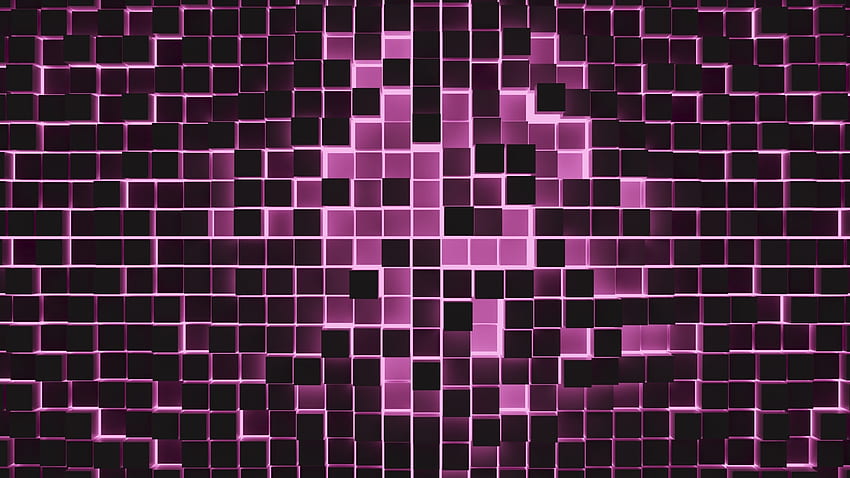 Cubes, pink-black, surface, abstraction HD wallpaper