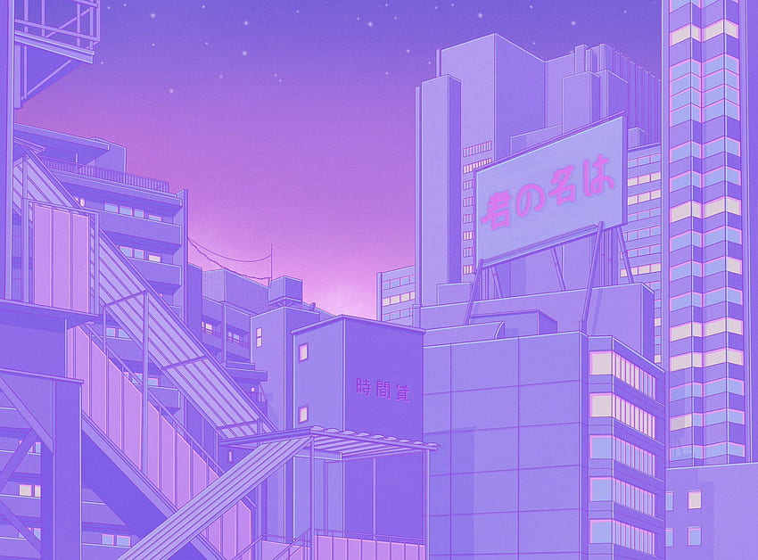 Anime Púrpura Estético, Púrpura Retro Estético fondo de pantalla