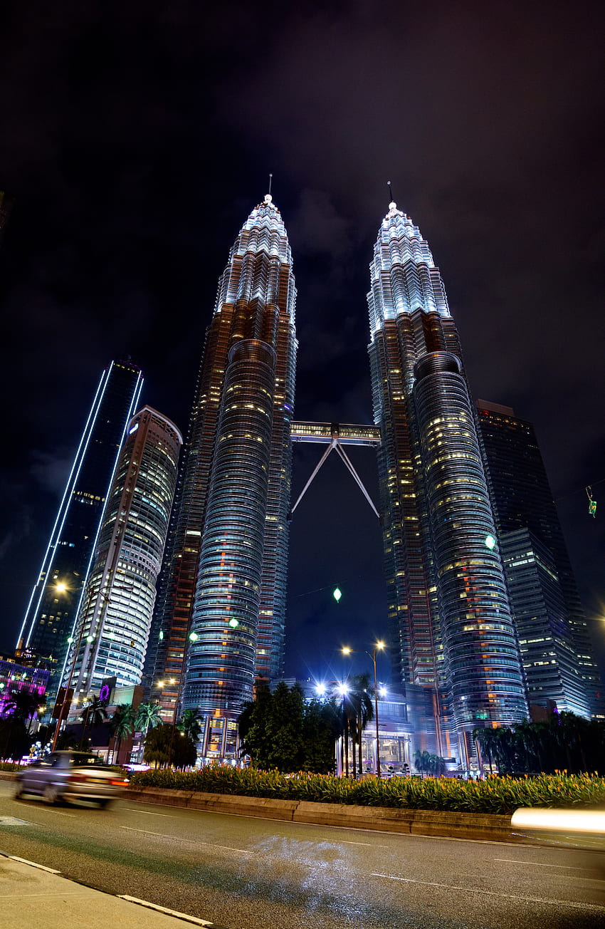 Vorrat an klcc, Kuala Lumpur, Nacht HD-Handy-Hintergrundbild